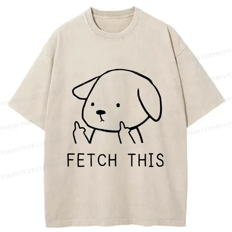 Tokyo-Tiger Fetch This Dog Washed T-Shirt