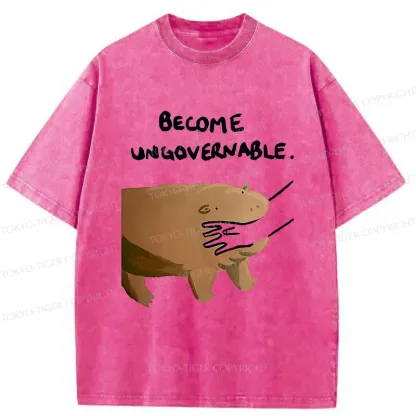 Tokyo-Tiger Moo Deng Bites Someone's Arm Washed T-Shirt