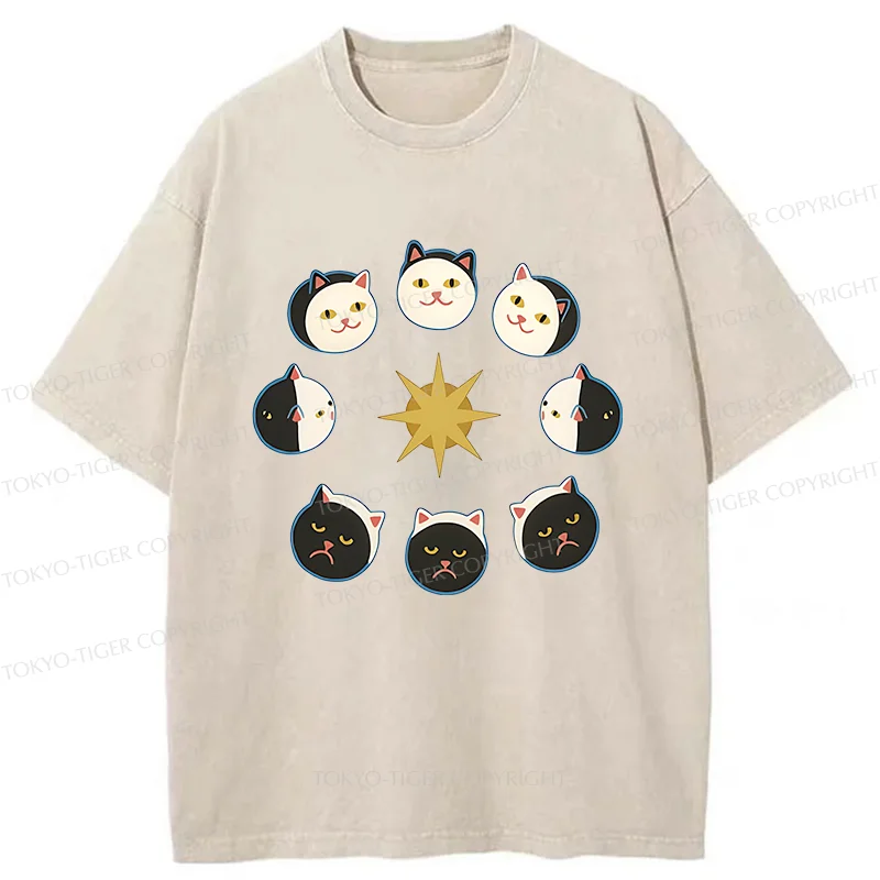 Tokyo-Tiger Eclipse Cat Washed T-Shirt