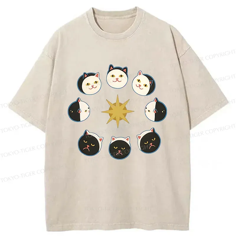 Tokyo-Tiger Eclipse Cat Washed T-Shirt Sale