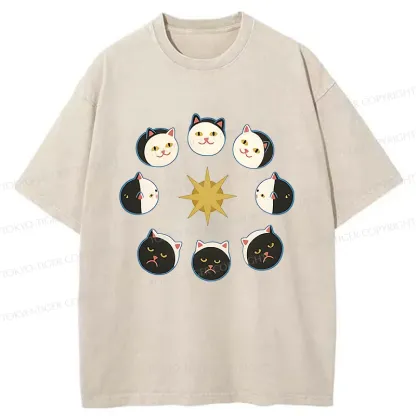 Tokyo-Tiger Eclipse Cat Washed T-Shirt