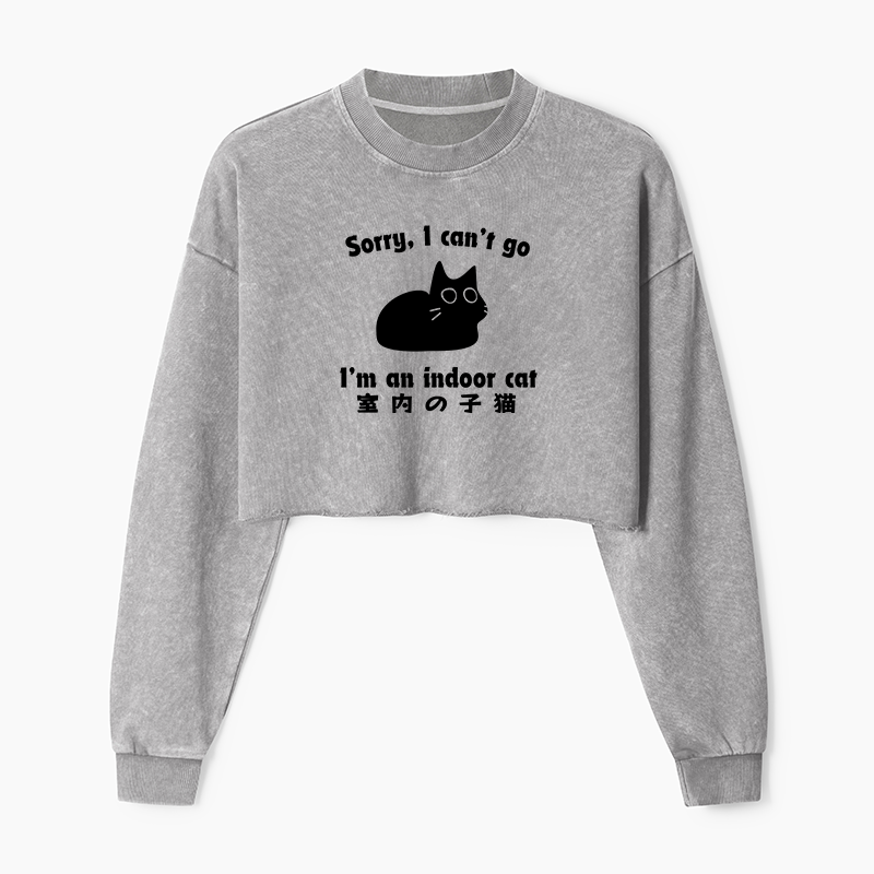 Tokyo-Tiger Indoor Kitten Washed Crop Sweatshirt