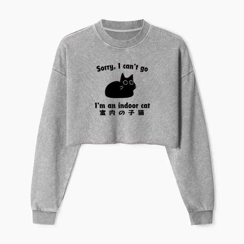 Tokyo-Tiger Indoor Kitten Washed Crop Sweatshirt