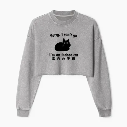 Tokyo-Tiger Indoor Kitten Washed Crop Sweatshirt