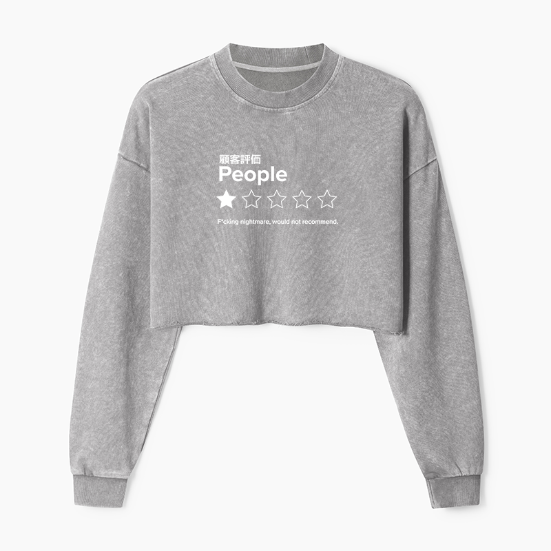 Tokyo-Tiger Evaluation People Washed Crop Sweatshirt