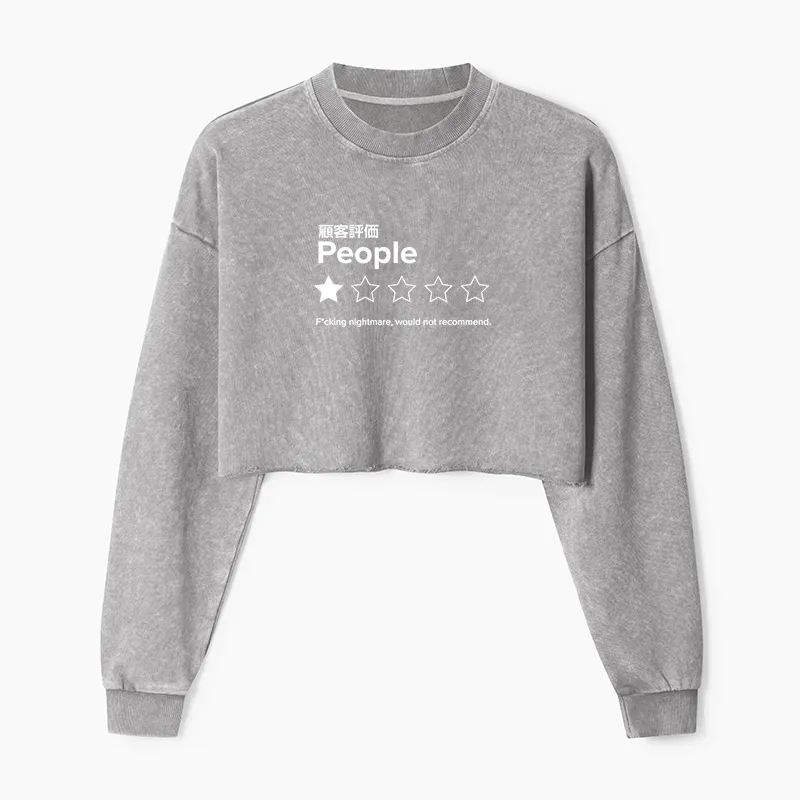Tokyo-Tiger Evaluation People Washed Crop Sweatshirt