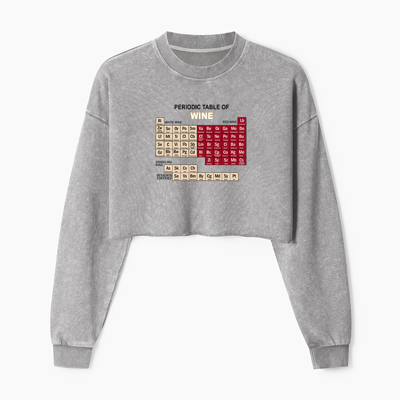 Tokyo-Tiger Table of Elements of Wine Washed Crop Sweatshirt