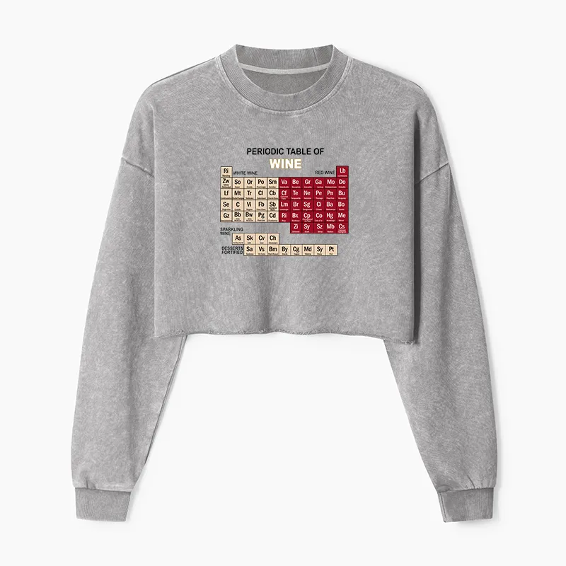 Tokyo-Tiger Table of Elements of Wine Washed Crop Sweatshirt