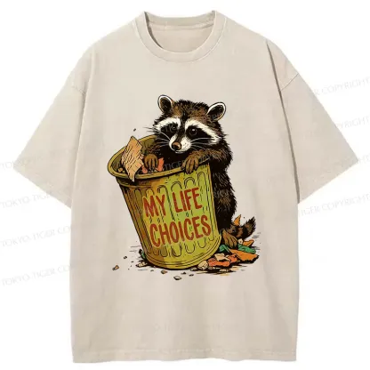Tokyo-Tiger Raccoon Life Choices Washed T-Shirt