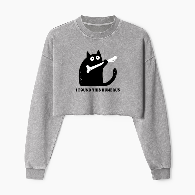 Tokyo-Tiger Cat Found This Humerus Washed Crop Sweatshirt