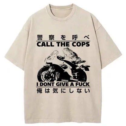 Tokyo-Tiger Funny Frog Riding A Motorcycle Washed T-Shirt