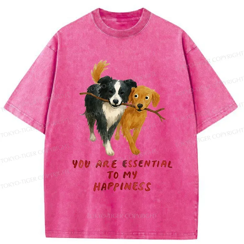 Tokyo-Tiger Dogs' Friendship Washed T-Shirt