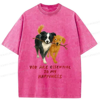 Tokyo-Tiger Dogs' Friendship Washed T-Shirt