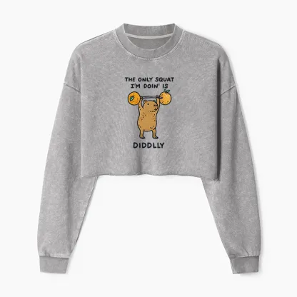 Tokyo-Tiger Diddly Capybara Washed Crop Sweatshirt