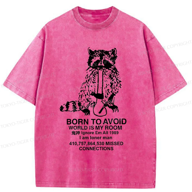 Tokyo-Tiger Raccoon Meme Washed T-Shirt