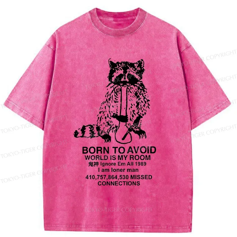 Tokyo-Tiger Raccoon Meme Washed T-Shirt