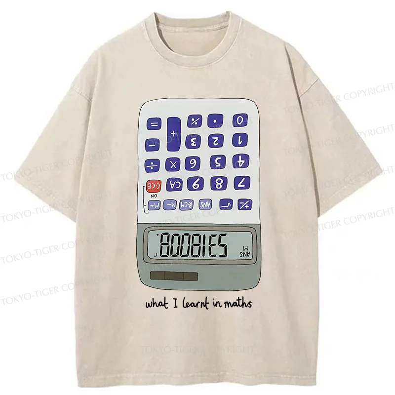 Tokyo-Tiger Calculator Funny Washed T-Shirt