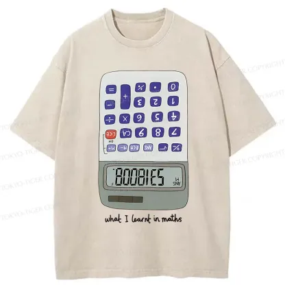 Tokyo-Tiger Calculator Funny Washed T-Shirt