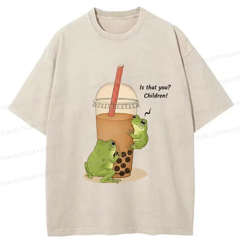 Tokyo-Tiger Frog Looking For Tadpoles Washed T-Shirt