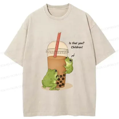 Tokyo-Tiger Frog Looking For Tadpoles Washed T-Shirt