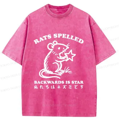 Tokyo-Tiger Funny Rats Washed T-Shirt