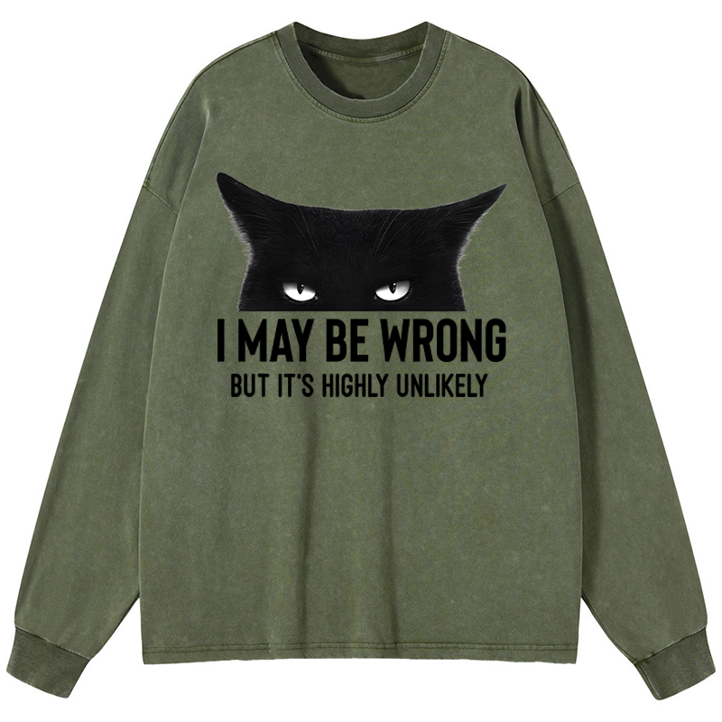 Tokyo-Tiger Cat Can Do No Wrong Washed Long Sleeve T-Shirt