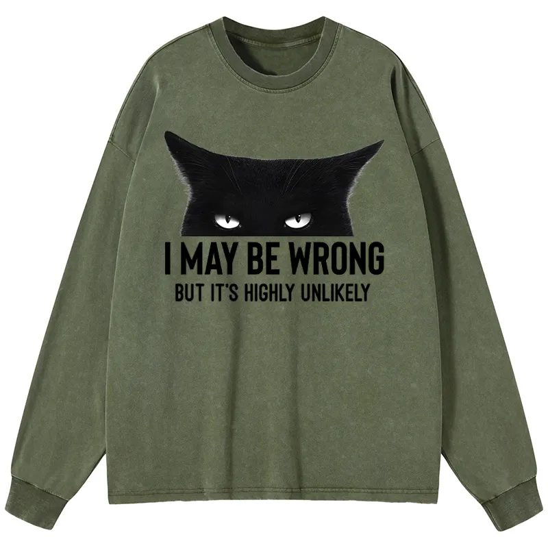 Tokyo-Tiger Cat Can Do No Wrong Washed Long Sleeve T-Shirt