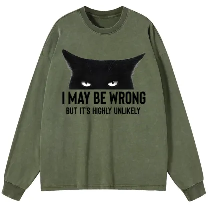 Tokyo-Tiger Cat Can Do No Wrong Washed Long Sleeve T-Shirt