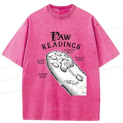 Tokyo-Tiger Funny Cat Paws Washed T-Shirt