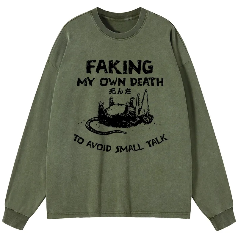 Tokyo-Tiger Avoid Conversation Washed Long Sleeve T-Shirt