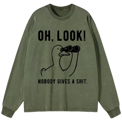 Tokyo-Tiger No One Cares About The Duck Washed Long Sleeve T-Shirt