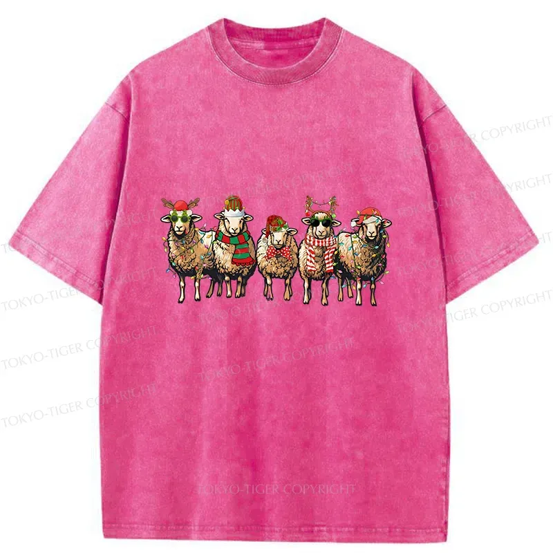 Tokyo-Tiger Christmas Sheep Washed T-Shirt