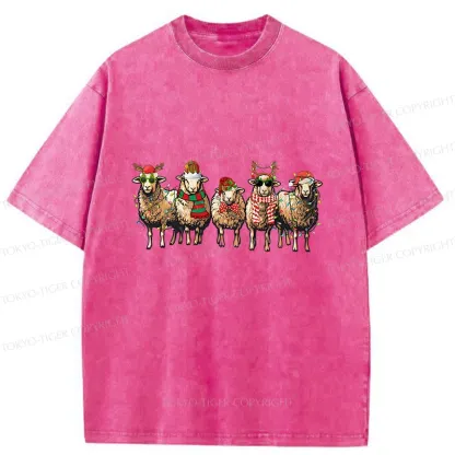 Tokyo-Tiger Christmas Sheep Washed T-Shirt