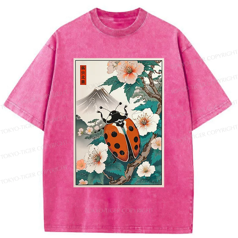 Tokyo-Tiger Ladybug Ukiyo-e Washed T-Shirt