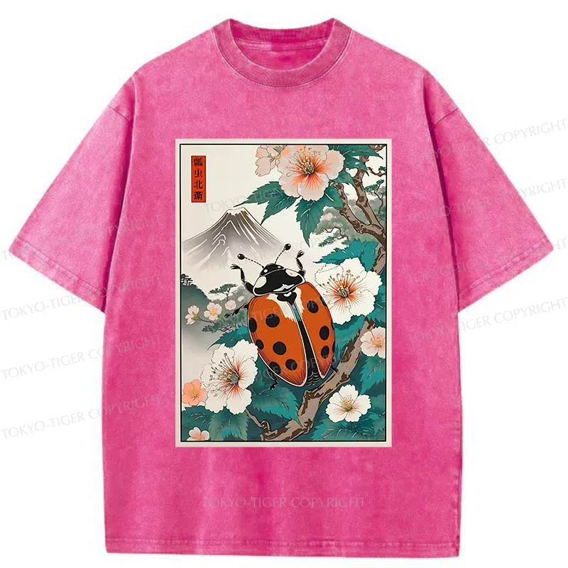 Tokyo-Tiger Ladybug Ukiyo-e Washed T-Shirt