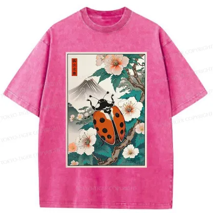 Tokyo-Tiger Ladybug Ukiyo-e Washed T-Shirt
