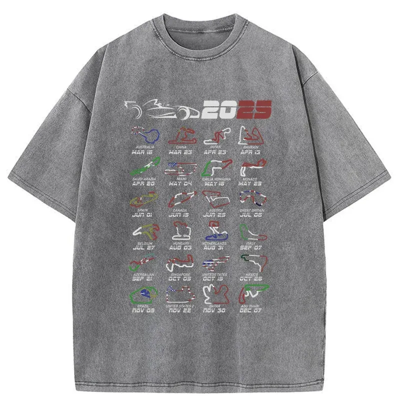 Tokyo-Tiger The 2025 Racing Map Washed T-Shirt