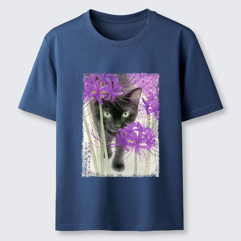 Tokyo-Tiger A Cat Among The Flowers Classic T-Shirt