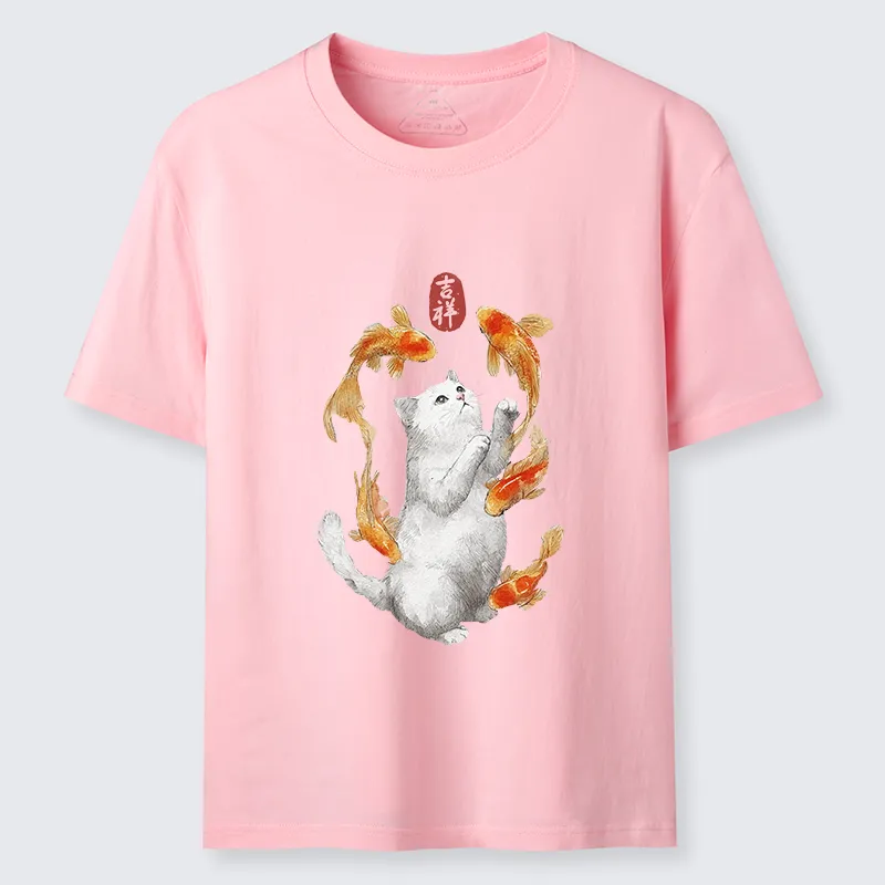 Tokyo-Tiger Zen Cat And The Dancing Fish Classic T-Shirt