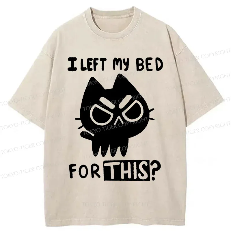 Tokyo-Tiger Dissatisfied Cat Meme Washed T-Shirt