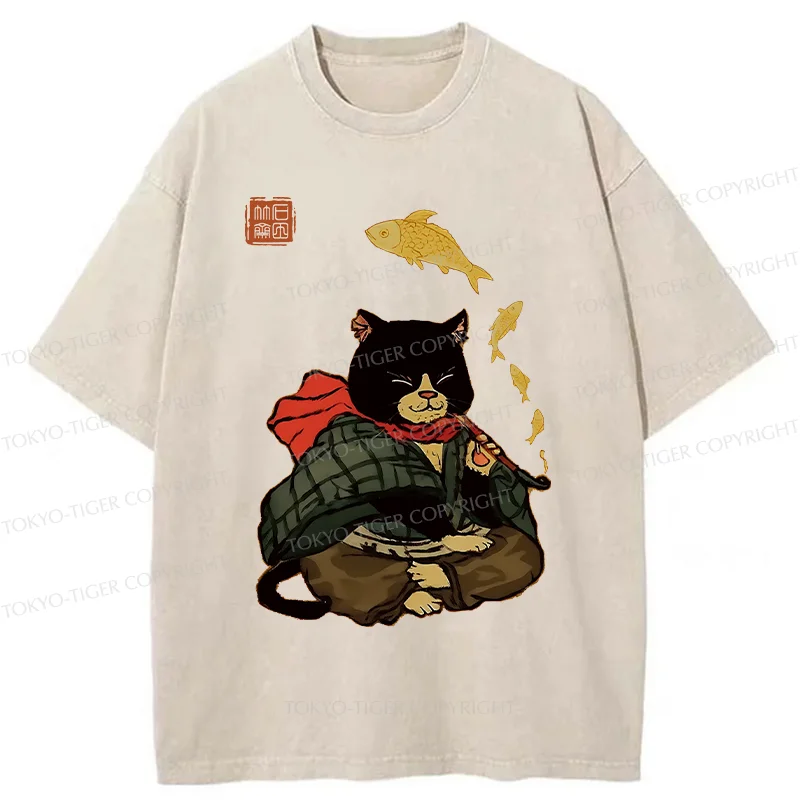 Tokyo-Tiger Smoke Like Fish Washed T-Shirt
