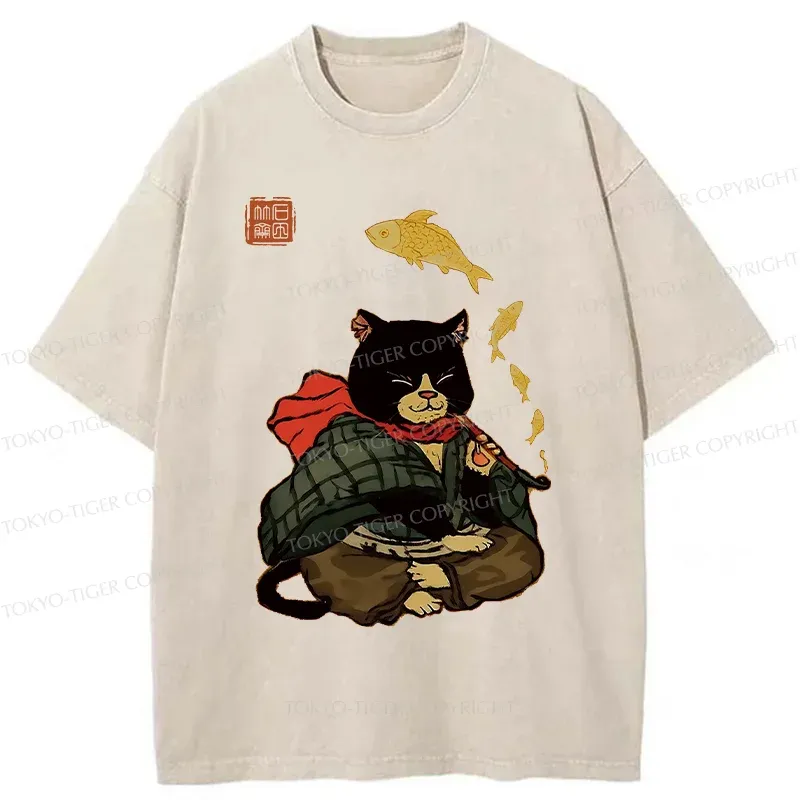 Tokyo-Tiger Smoke Like Fish Washed T-Shirt
