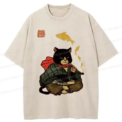 Tokyo-Tiger Smoke Like Fish Washed T-Shirt