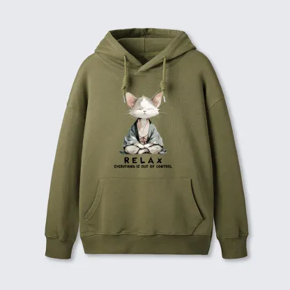 Tokyo-Tiger Zen Cat Relaxation Everything's Out Of Control Classic Hoodie