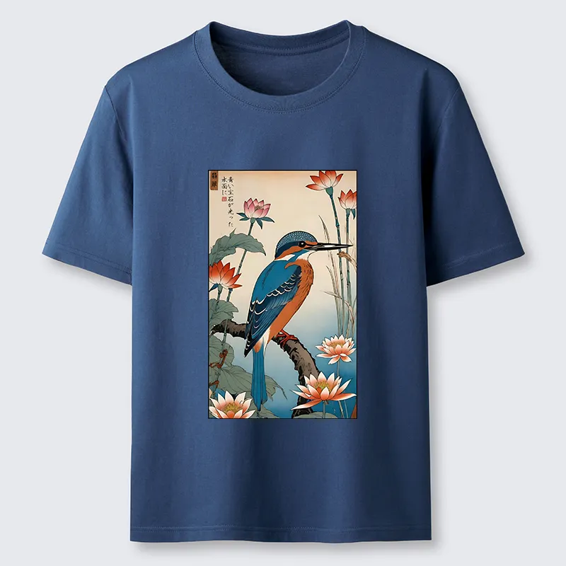 Tokyo-Tiger Ukiyo-e Kingfisher Classic T-Shirt
