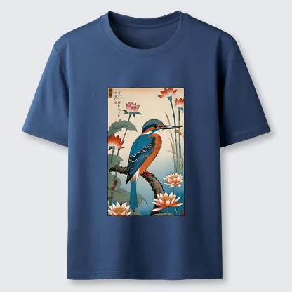 Tokyo-Tiger Ukiyo-e Kingfisher Classic T-Shirt