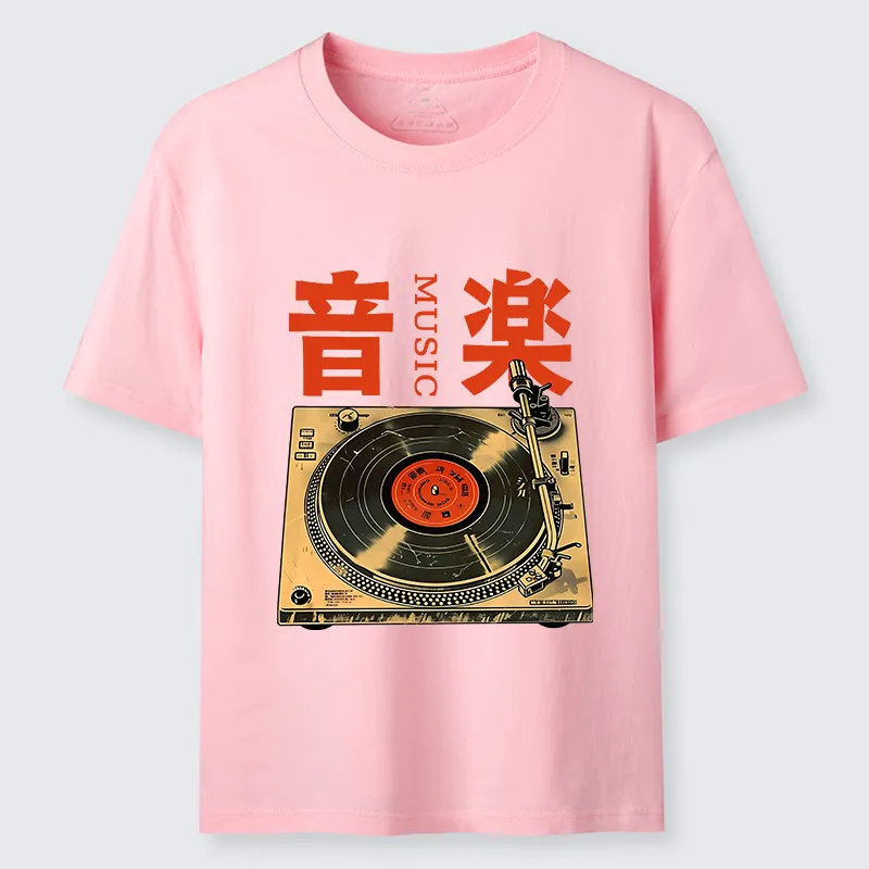 Tokyo-Tiger Retro Music Record Player Classic T-Shirt