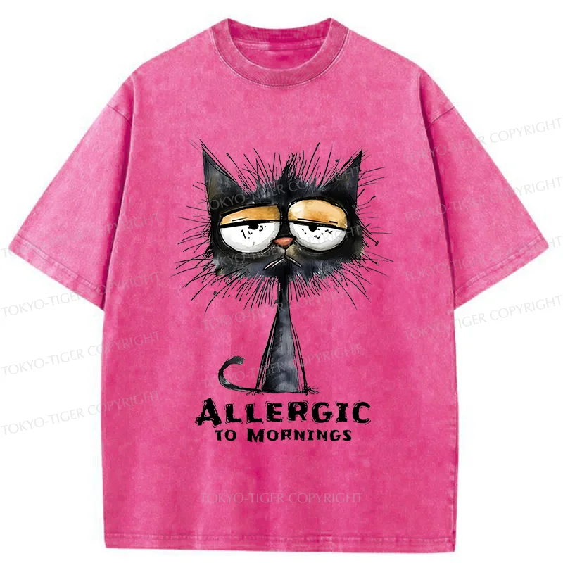 Tokyo-Tiger Cats Are Allergic To Morning Washed T-Shirt