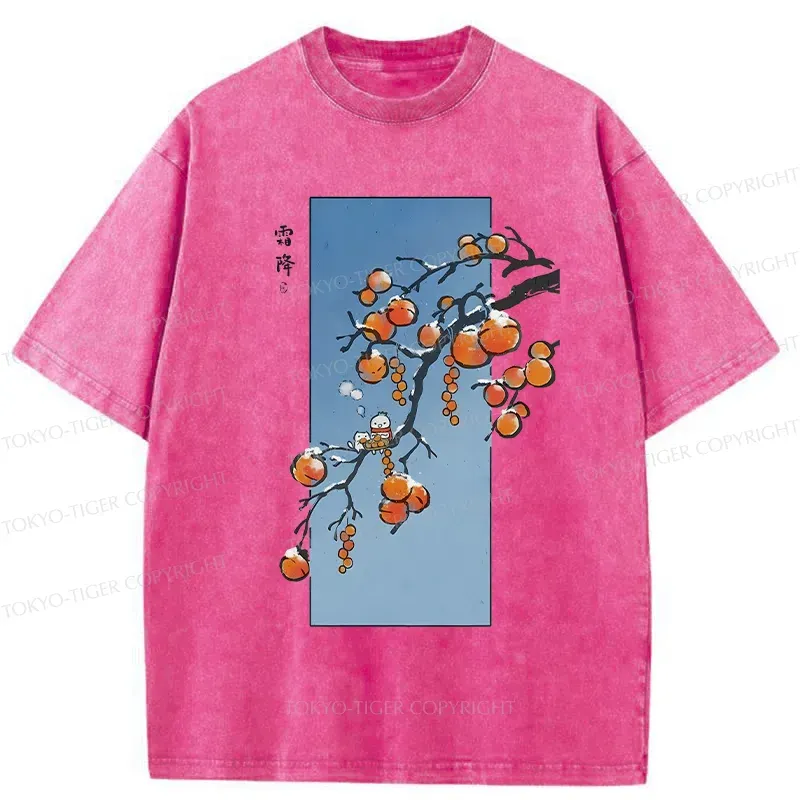 Tokyo-Tiger Winter Paintings Japanese Washed T-Shirt