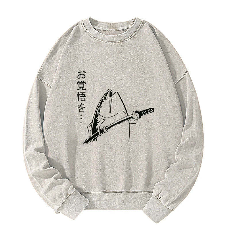 Tokyo-Tiger The Fish With The Knife Japanese Washed Sweatshirt Sale